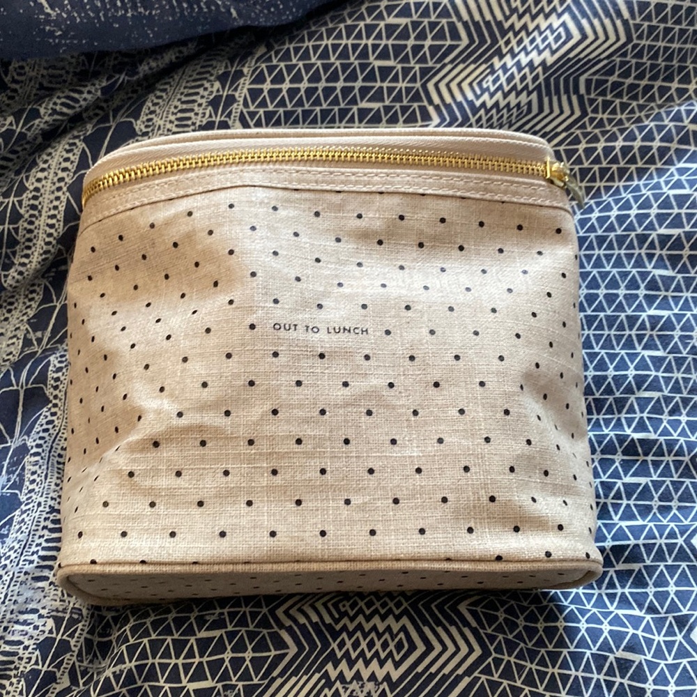 Kate Spade Cream and Black Polka Dot lunch box